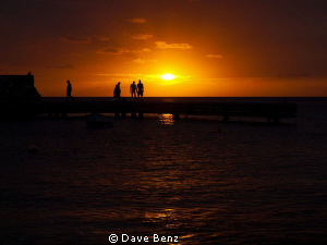 Sunset at Boca Sami, Curacao. by Dave Benz 